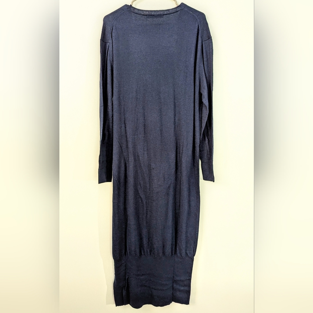 NWT Thakoon Navy Wrap Tie Sweater Dress - Picture 3 of 4